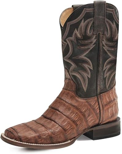 square toe caiman cowboy boots