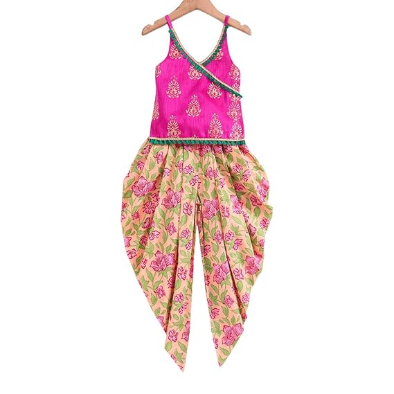 Peaches By Hopscotch Girls Cotton Checks Design Sleeveless Dress in Yellow Color