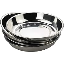 Qsbon Lot De 4 Assiettes Rondes En Acier Inoxydable 304 Pour Camping Et Extérieur