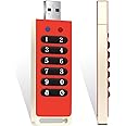INNPLUS Secure Flash Drive 256-bit, 32GB Encrypted USB 3.0 Drive, Password Protected, Compatible for MAC/Windows/Linux/Embedded System - Orange
