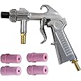 TOOGOND Sand Blaster Gun,Sandblasting Sandblaster Gun Kit for Sandblast Blast Cabinet with Ceramic Nozzles，Abrasive Sand Blasting Gun Air Compressor, 4Pcs Ceramic Nozzles Extra Iron Nozzle Tip Set