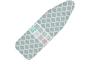 LCLW Ironing Board Cover and Pad Standard Size 15" x 54",Elastic Edges and 4 Adjustable Fasteners Make 3 Layer Padded Ironing Board Cover Surface Smoother,1 Large Protective Scorch Mesh Cloth(012)