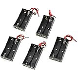 Sourcingmap 2x1.5V AA Battery Holder/Case/Box - Black (Pack of 5)