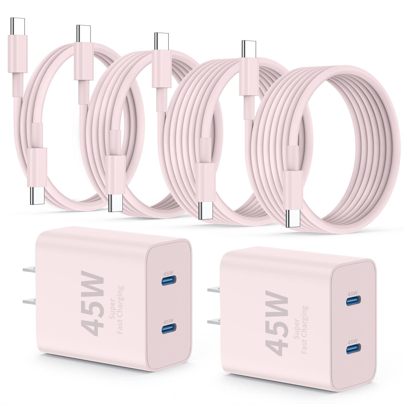 QZIIW iPhone 17 16 15 Pro Max Fast Charger,45W Dual Port USB C Fast Charger
