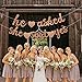 He Asked She Said Yes Banner Bachelorette Garland Rose Gold Glitter Bridal Shower Engagement Valentine's Day Party Decorations (Rose Gold)