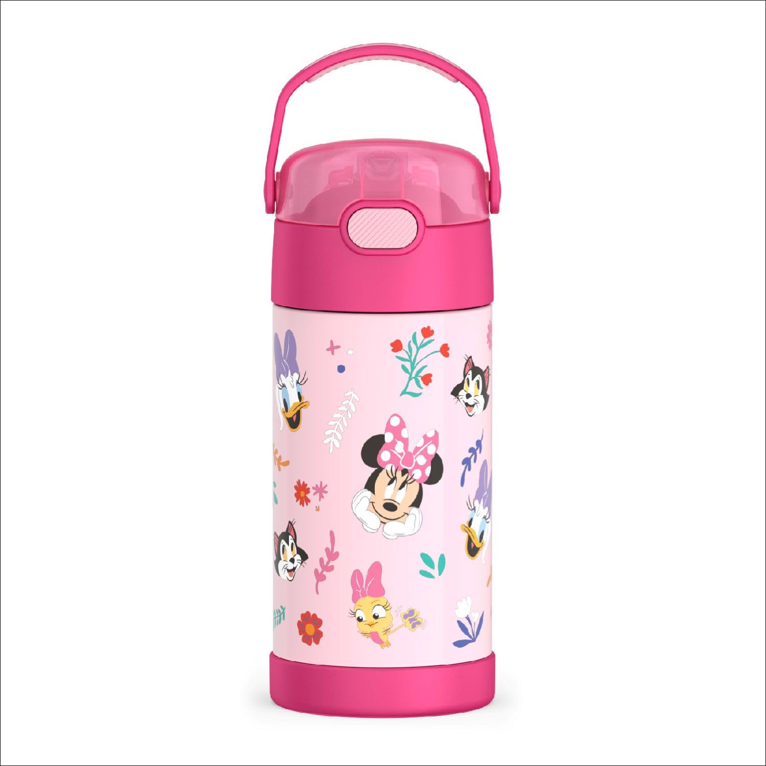 Photo 1 of THERMOS FUNTAINER 12 Ounce Stainless Steel Vacuum Insulated Kids Straw Bottle, Minnie Mouse
