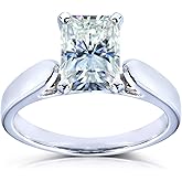 Kobelli Radiant-cut Moissanite Solitaire Engagement Ring 1 1/5 CTW 14k White Gold