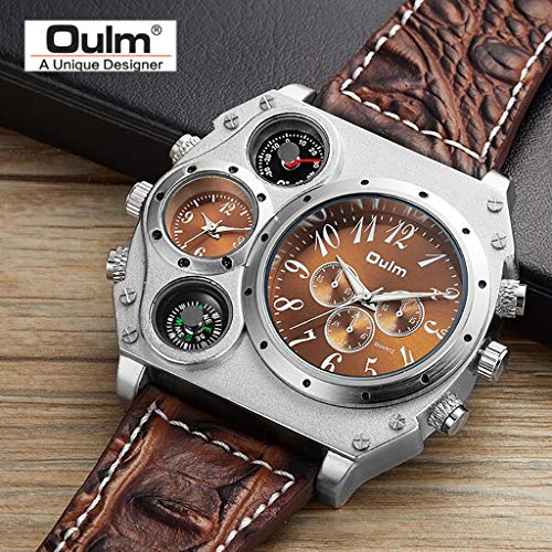 Clearance! Hot Sale! ❤Men Big Large Dial Male Quartz Decorative Thermometer Compass Men's Wrist Watch for Father Men Student Youth Teens Boyfriend Lover's Birthday Anniversary Gift Under 15 Dollars