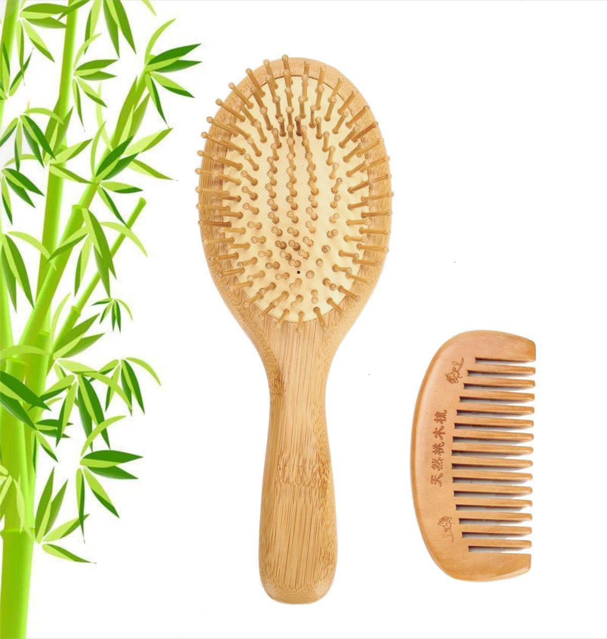 Natural Bamboo Hair Brush, Detangling Scalp Massage Hair