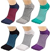 UBUMO Men's Tabi Flip Flop Socks Athletic Cotton Crew Two Toe 5/6 Pack