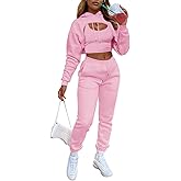Adogirl Women 3 Piece Outfits Tracksuits Set Sexy Long Sleeve Pullover Hoodie Tank Crop Tops Jogger Sweatpants Sweatsuits