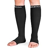 NEWZILL Compression Socks for Women & Men Circulation 20 mmHg, Graduated Open Toe, Cotton Compression Socks for Nurses