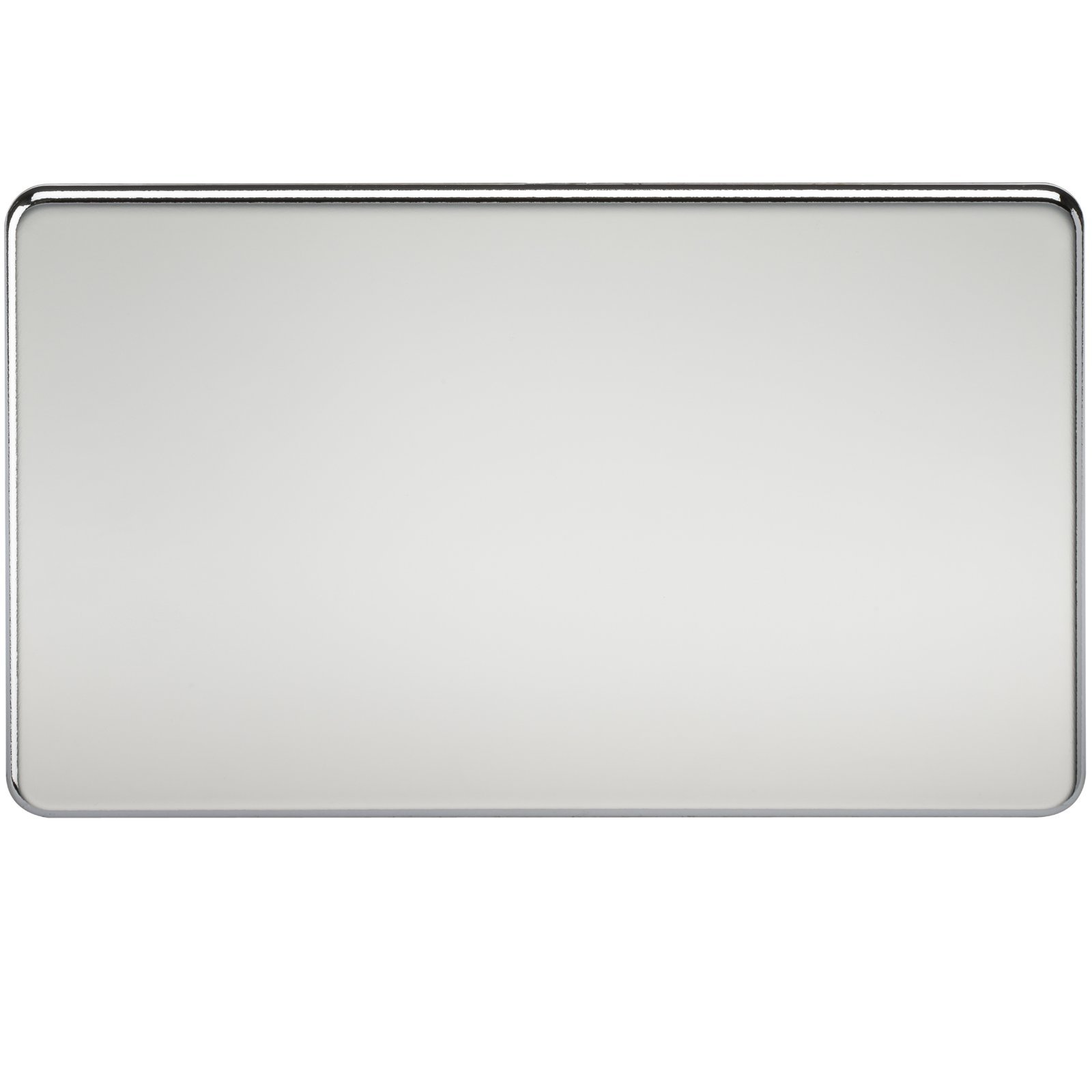 Knightsbridge SF8360PC Screwless 2-Gang Blanking Plate, Polished Chrome