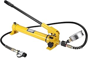 Hydraulic Hand Pump CP-700B, 900cc 10,000 PSI with Pressure Gauge, Manual Hydraulic Lifting Pump for Rams, Jacks, and Hydraul