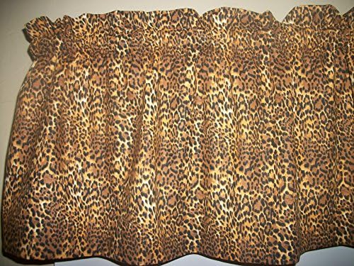 Cheetah Skin Print Jungle Animal Wildlife fabric decor treatment window covering curtain topper Valance