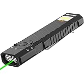 DEFENTAC 1300 Lumens Aluminum EDC Flashlight with Green Beam, Purple LED, Utility and Caution Light, Rechargeable Portable Pocket Light with Strobe, Five Lights in One for Emergency