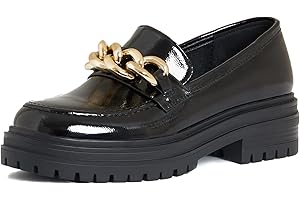 AMINUGAL Womens Comfort Vintage Loafers Platform Chunky Mid-Heel Classic Mary Janes Round Toe Slip-ons Uniform Dress Shoes Brogues Oxfords Shoes for Women