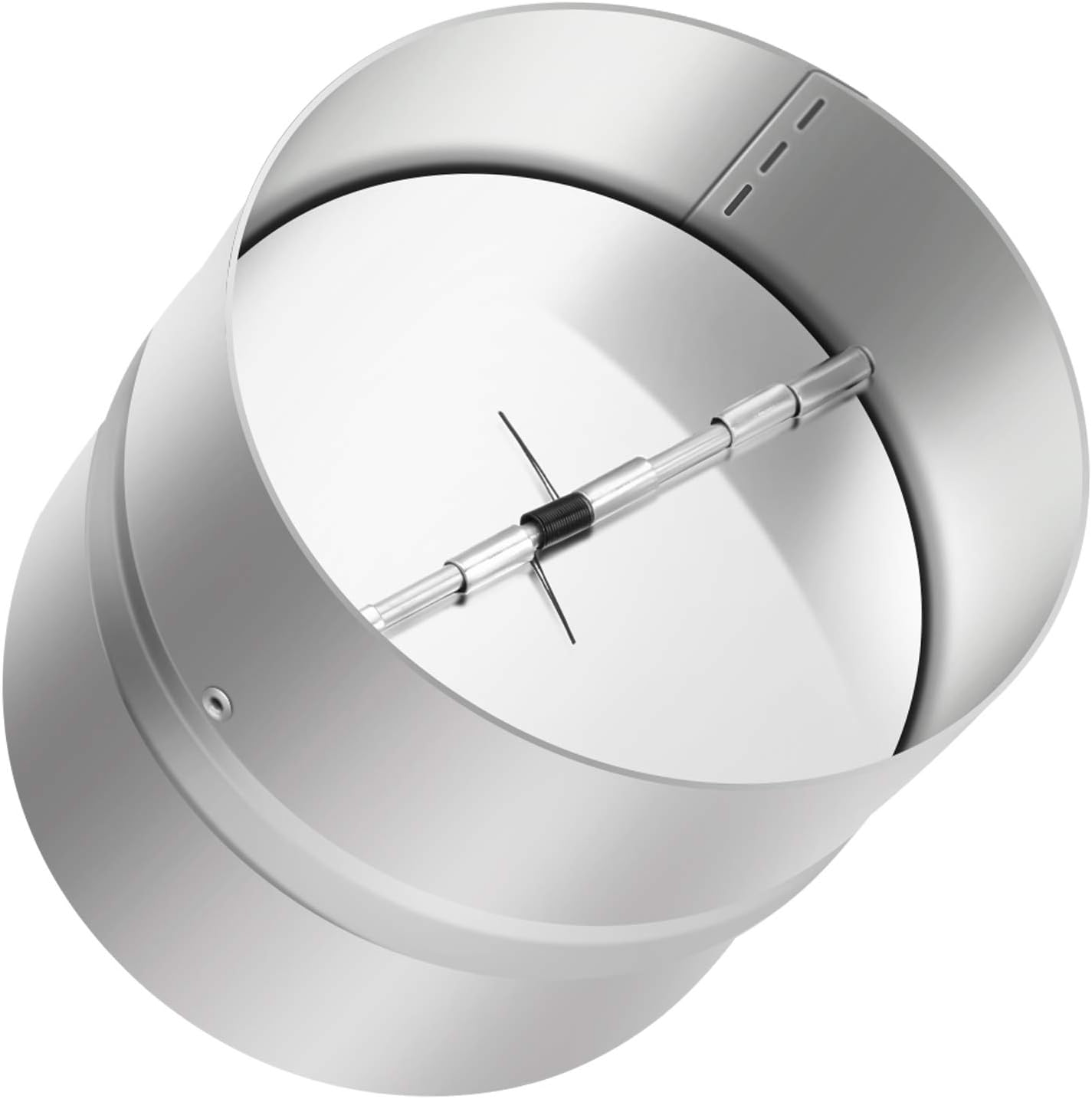 Draft Stoppers - 4 Inch Draft Blocker Backdraft Damper Duct Draft Stopper One-Way Airflow Ducting Insert Backflow Preventer Inline Fan Vent Deflector Silver