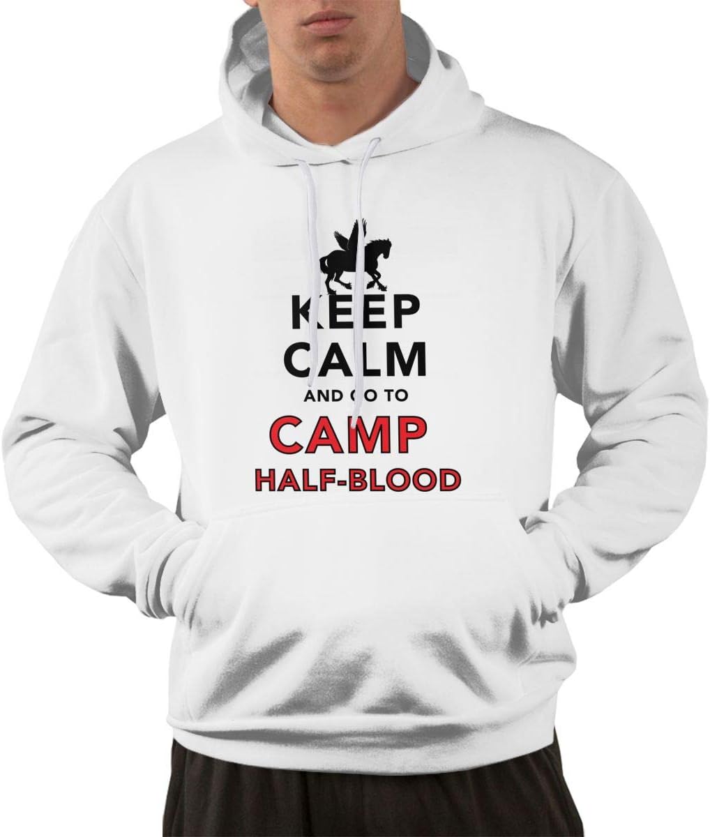 Keep Calm and Go to Camp Half Blood Men's Long Sleeve Pullover Hoodie with Pocket