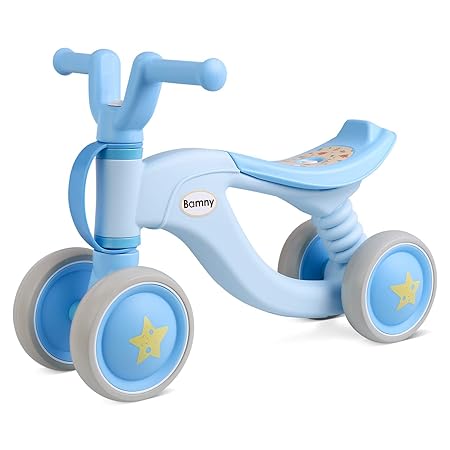 Bamny Kinder Laufrad superleichtes Lauflernrad für Baby und Kinder 1-3 Jahre Alt (Blau-Weiß)