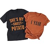 She's My Sweet Potato I Yam Shirt Matching Thanksgiving Outfits for Couples His and Her Thankful Short Sleeve Tops