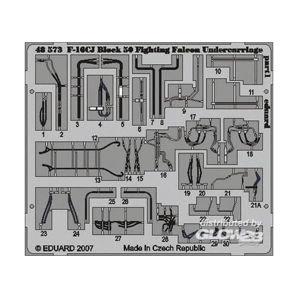 Eduard Accessories 49390 Modellbauzubehör F-16CJ Block 50 Fighting Falcon undercarriage für Tamiya Bausatz