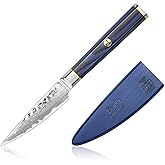 Cangshan KITA Series 3.5-Inch Paring Knife with Sheath, High Carbon X-7 Damascus Steel, 501455