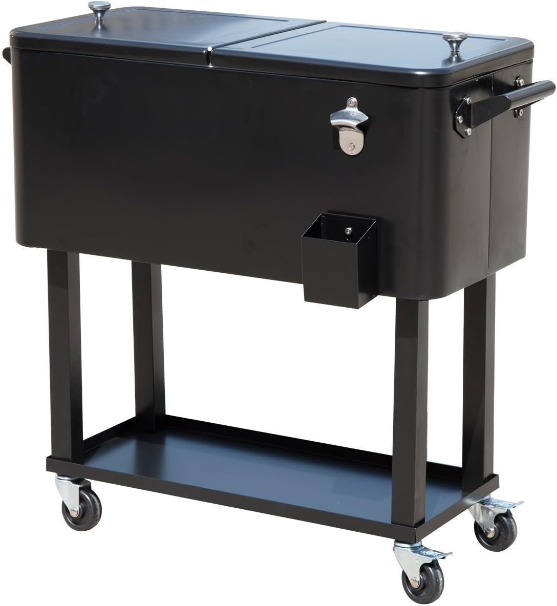 Outsunny 80 QT Rolling Cooler Ice Chest on Wheels Outdoor