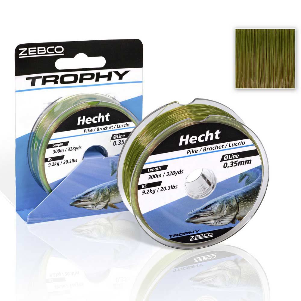 Zebco Quality Trophy Pike Monofilament Fishing Line Fishing Accessories Pike Line Green 0.40 mm / 12.7 kg