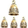 4 Pcs Small Bells Vintage Brass Hanging Bells for Home Decorations Crafts Ornaments Pendants for Keychain Christmas