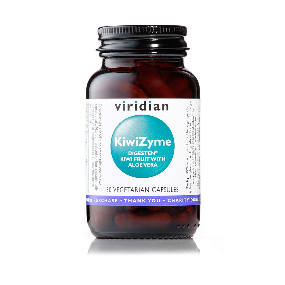 Viridian KiwiZyme - Digesten Kiwi Fruit with Aloe Vera - 30 Vegicaps