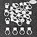 SUMAJU Disposable Plastic Glue Rings,100Pcs Tattoo Cups Nail Art Eyelash Extension Rings Make up Glue Holder Finger Hand Beauty Tools (White)