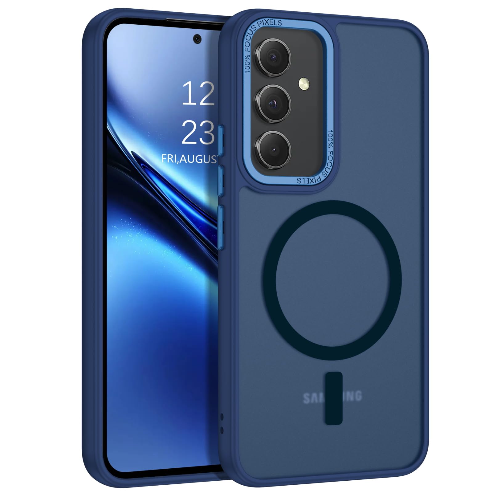 GUAGUA for Samsung Galaxy A54 Case Compatible with MagSafe Galaxy A54 Magnetic Cases Translucent Matte Skin Feeling Shockproof Protective Anti-Scratch Phone Case for Samsung Galaxy A54 5G 6.4'', Blue