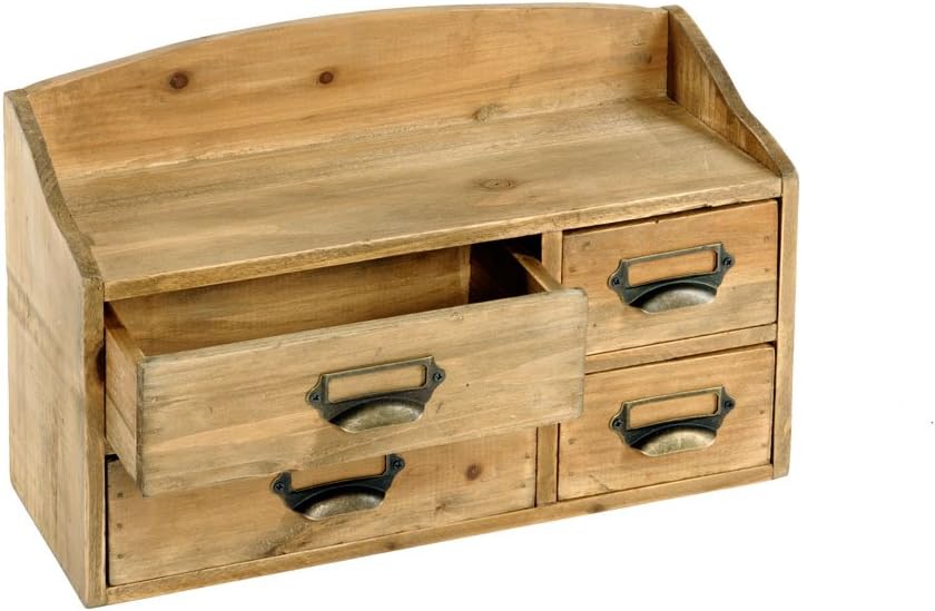 Amazon Com Shabby Chic Small Wooden Cabinet 4 Drawers 37 X 14 X