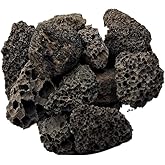 1.2"-2" Large Black Lava Rocks for Fire Pit Rocks for Propane, Lava Rocks for Gas Fireplace Rocks, Volcanic Rocks, Lava Rocks for Plants, Fire Glass for Propane Fire Pit, Indoor/Outdoor Fireplace 5Lbs