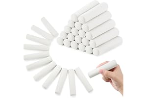 Fulmoon 40 Pcs Jumbo Sidewalk Chalk for Kids Outdoor Art Non Toxic Large Washable Street Chalk for Adults Drawing Painting Classroom(White,Round Style)