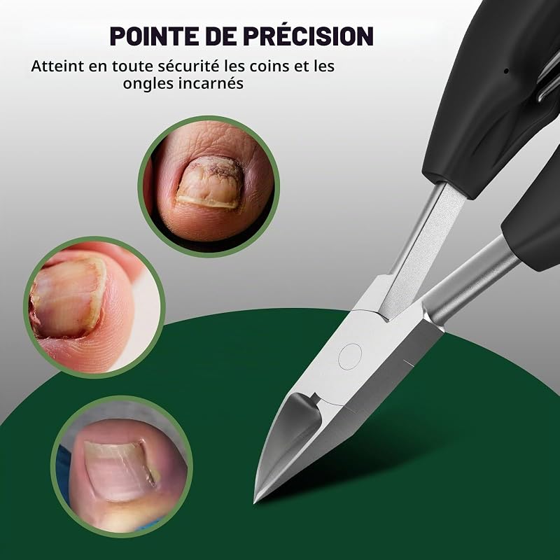 Coupe-Ongles pour Ongles Épais – Kit Professionnel 5-en-1 avec Coupe-Ongles Large Ouverture 37 mm, Coupe-Ongles Inclinés, Manches Longs, Acier Inoxydable, pour Adultes et Seniors — photo 4 sur 7
