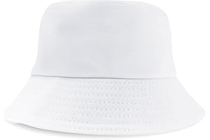 JYxingchi Bucket Hats for Men Woman Summer Outdoor Cotton Sun Hat Travel Fishing Beach Packable Hat White
