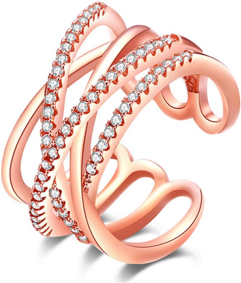 Shawa Female Silver Ring Double Floor Fashion Diamond Simple Adjustable Size Rings Hipster Jewelry Accessories Student Rings