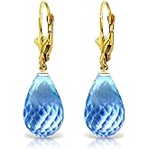 Galaxy Gold GG 28 CTW 14k Solid Gold Loveliness Blue Topaz Earrings