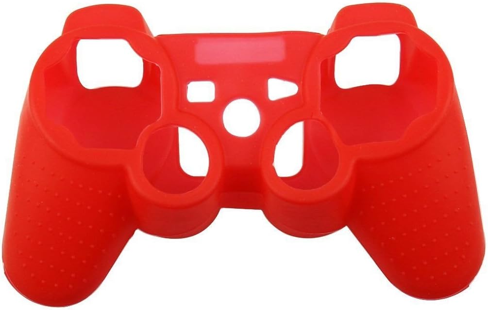 Skin Silicone Grip Cover Case for Sony PS3 Controller Playstation 3 Dualshock Wireless Game Controllers (Red)