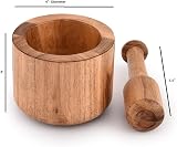 Samhita Acacia Wood Mortar and Pestle 10.16 cm 7.62 cm Garlic Pepper Herb view 7