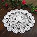 kilofly Crochet Cotton Lace Table Placemats Doilies Pack, 4pc, White, Garland, 7 inch