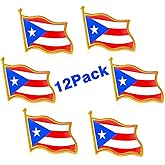 12/24/50/100 Pack-Puerto Rico Flag Lapel Pins Waving New Puerto Rican Flag Pins bulk Patriotic Pin Series Gifts