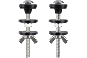 TKYPZY 2 Pcs Toilet Tank Bolts Replacement Kit Toilet Tank to Bowl Bolts Heavy Duty Stainless Steel Universal Toilet Seat Bolts and Nuts Toilet Seat Screws and Nuts with Rubber Washers Gaskets (Silver)