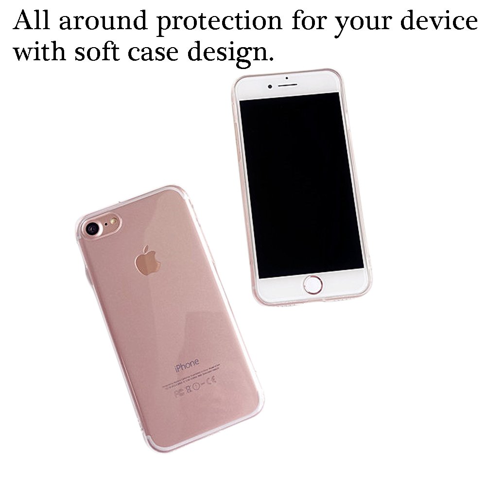 Onepicebest Floral Case Clear Design Thin TPU Bumper Soft Clear Slim Transparent Cover Shock Absorption Scratch Resistant Protective Case for Girl Apple iPhone 7 (Pink Flower Tree)