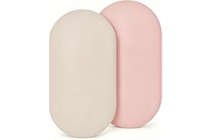 sudemey Muslin Bassinet Sheets 2-Pack - Soft & Breathable Cotton for Baby Boy or Girl, Fits Oval, Hourglass & Rectangular Mat