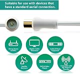 Cable Mountain 1m TV Aerial Cable Coaxial RF Extension Lead Gold Plated view 2
