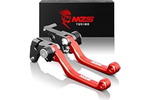 MZS Red Dirt Bike Brake Clutch Levers Pivot Compatible with CR125R 2004-2007 / CR250R 2004-2007 / CRF250R 2004-2006 / CRF450R 2004-2006 / CRF250X 2004-2018 / CRF450X 2005-2018