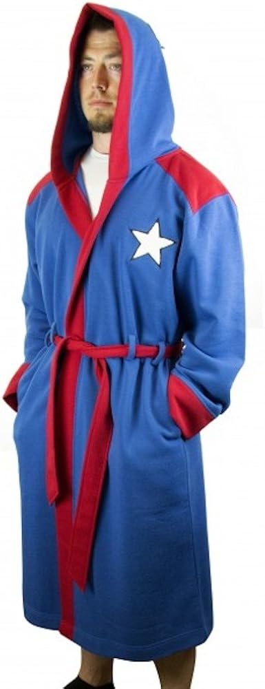 Bioworld Captain America Hooded Robe with Belt Small/Medium: Clothing